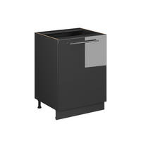 SPODNÍ SKŘÍŇKA KUCHYŇSKÉ LINKY Fame-Line, Antracitový vysoký lesk/Antracit, 60 cm 1 dvířka bez pracovní desky - antracitová/vysoce lesklá černá, kompozitní dřevo (60/82/51.6cm) - Vicco