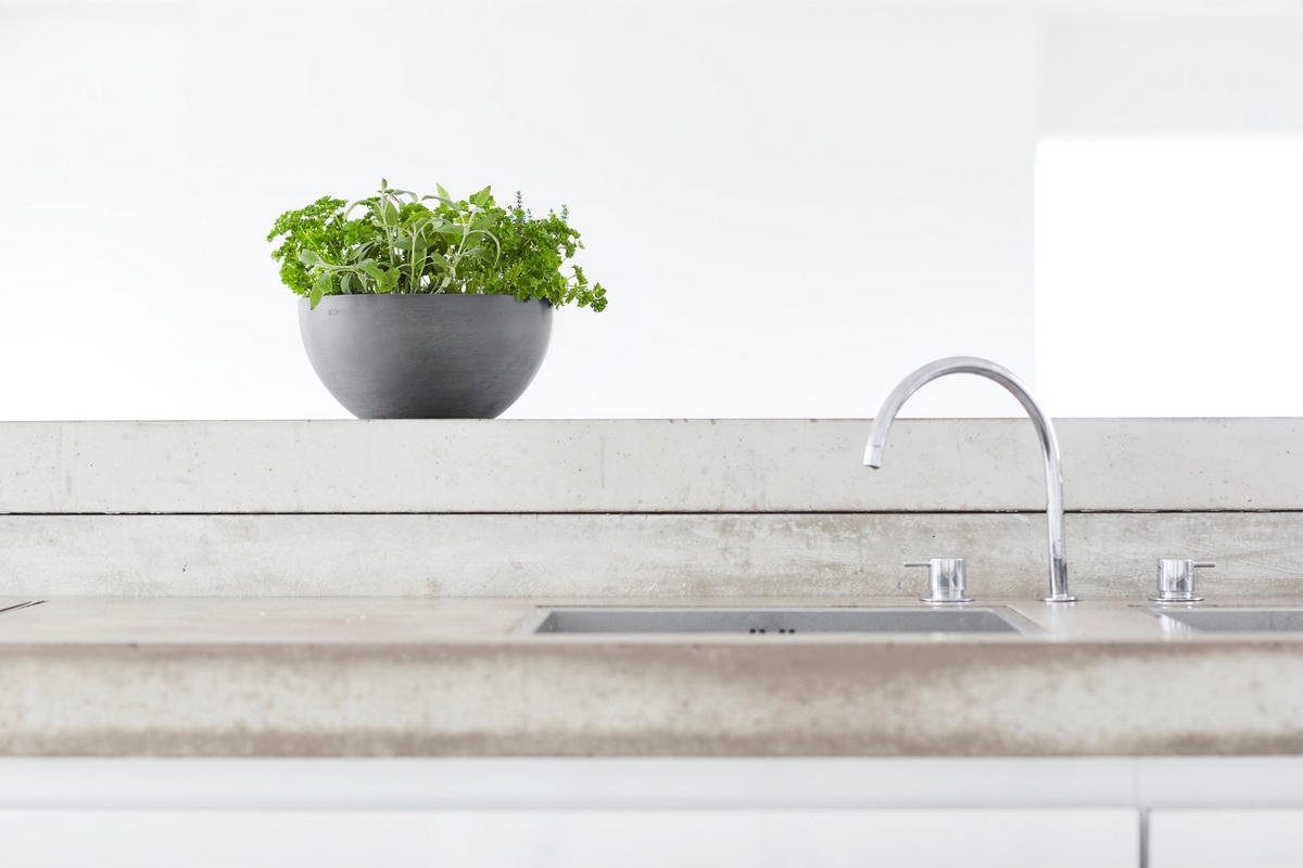 BLUMENTOPF Brussels 25/12 cm Grau - Grau, Kunststoff (25/12cm) - Ecopots