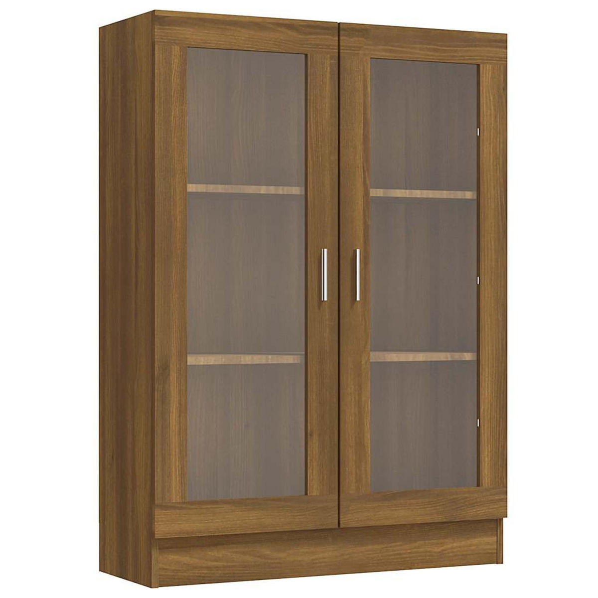 VITRINENSCHRANK mit 3 Fächern, 2 Glastüren 82,5/30,5/115 cm aus Holzwerkstoff Braun Eiche-Optik Dekor - Dunkelbraun, Holz (82.5/115/30.5cm) - vidaXL