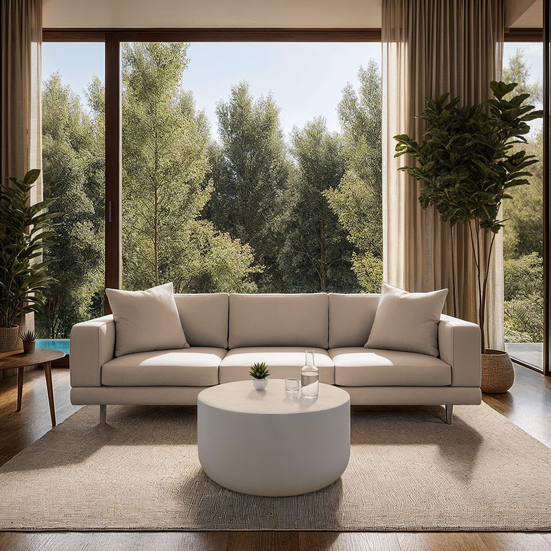 COUCHTISCH rund Ronan, 80 x 39, 5 cm, weiß - Weiß, Keramik (80/80/39.5cm) - tectake