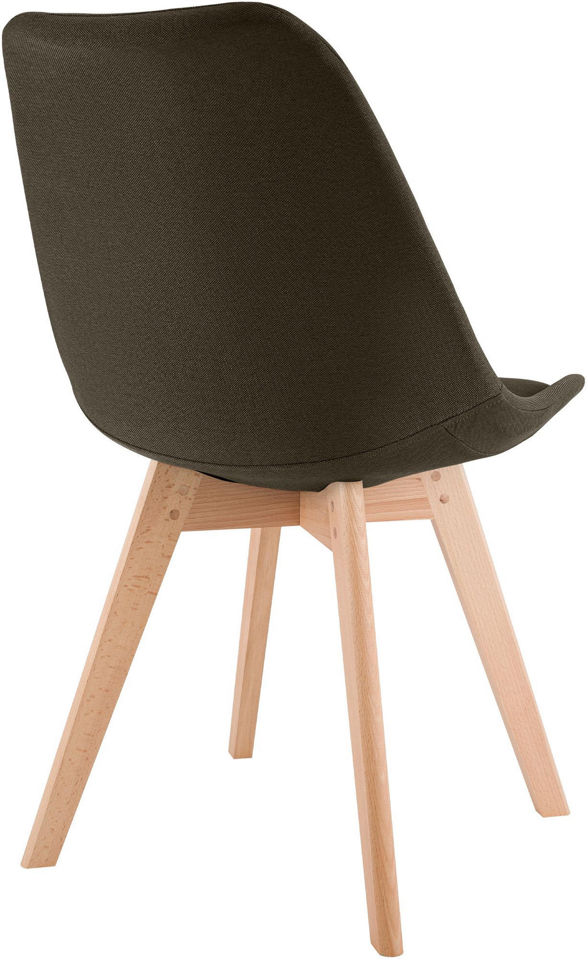 STUHL Stoff Braun - Eukalyptusholzfarben/Braun, Holz/Textil (49/83/50cm) - CLP