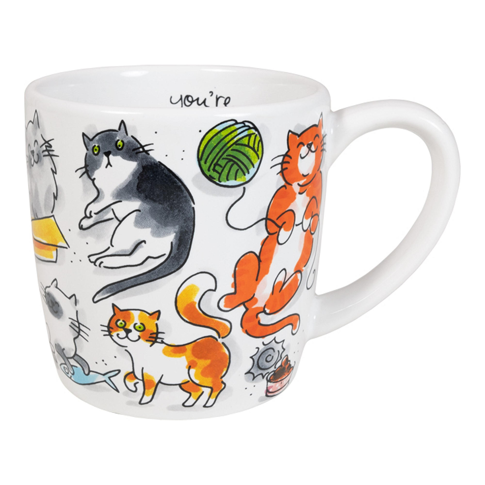 CAPPUCCINO-BECHER Katzen in Bunt - 500 ml - Multicolor, Keramik (0.5L) - Blond Amsterdam