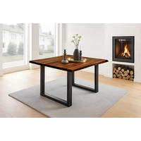 ESSTISCH NOAH - Schwarz/Braun, Holz/Metall (90/90/77cm) - SAM