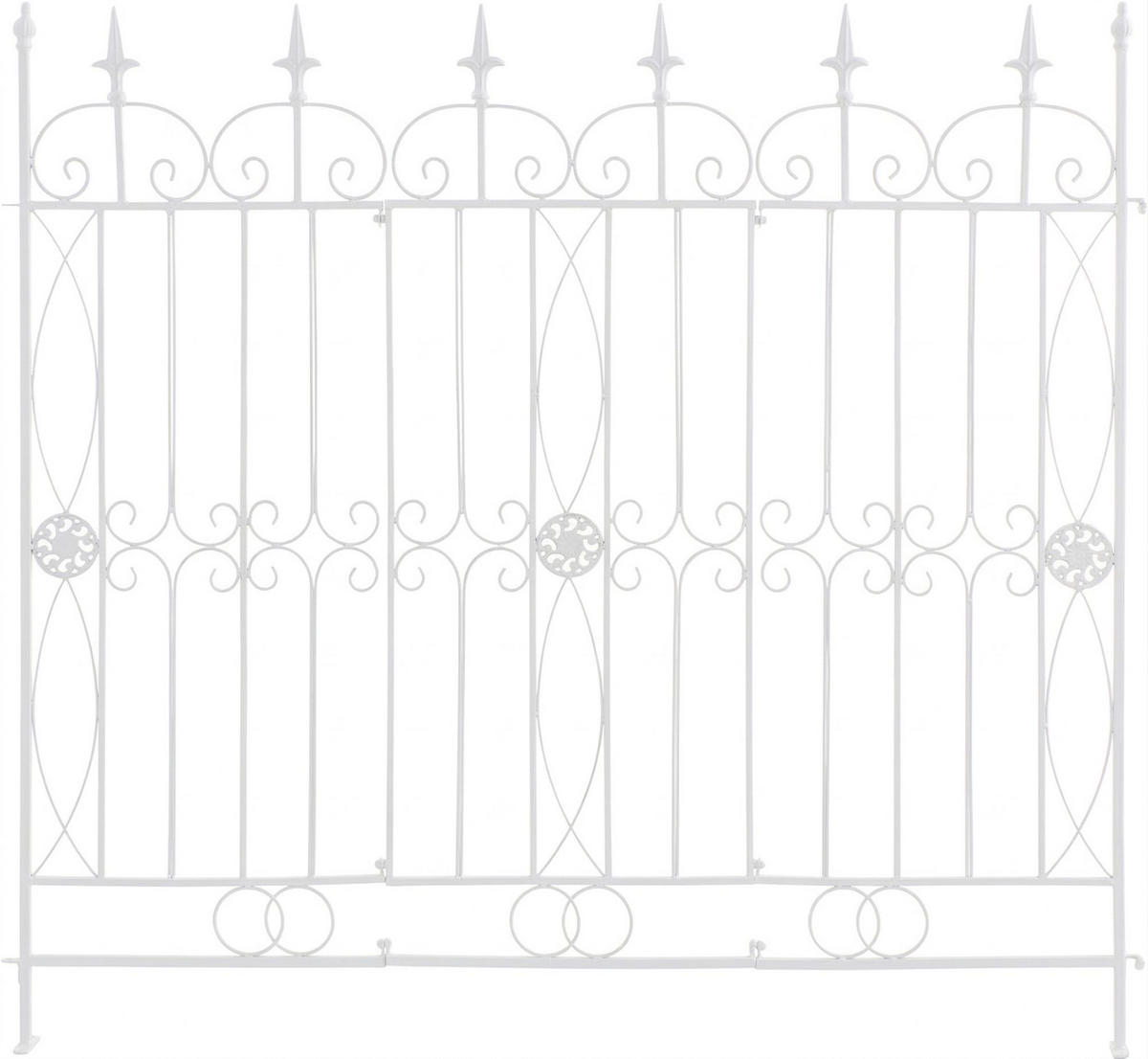 GARTENZAUN Metall Weiß - Weiß, Metall (124/116cm) - CLP