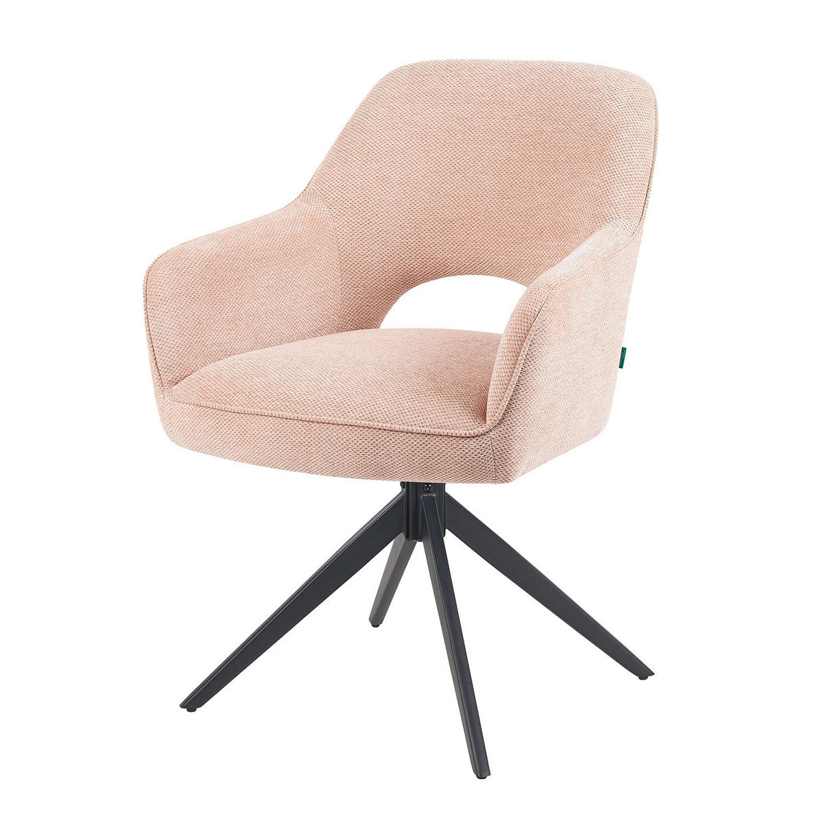 DREHSTUHL Mika-Nils - Schwarz/Rosa, Textil/Metall (60/87/65cm) - DUBI Möbel