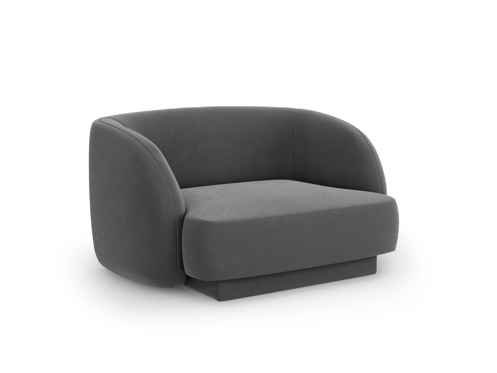 SESSEL Miley aus Samt grau - Grau, Textil (90/70/103cm) - Micadoni