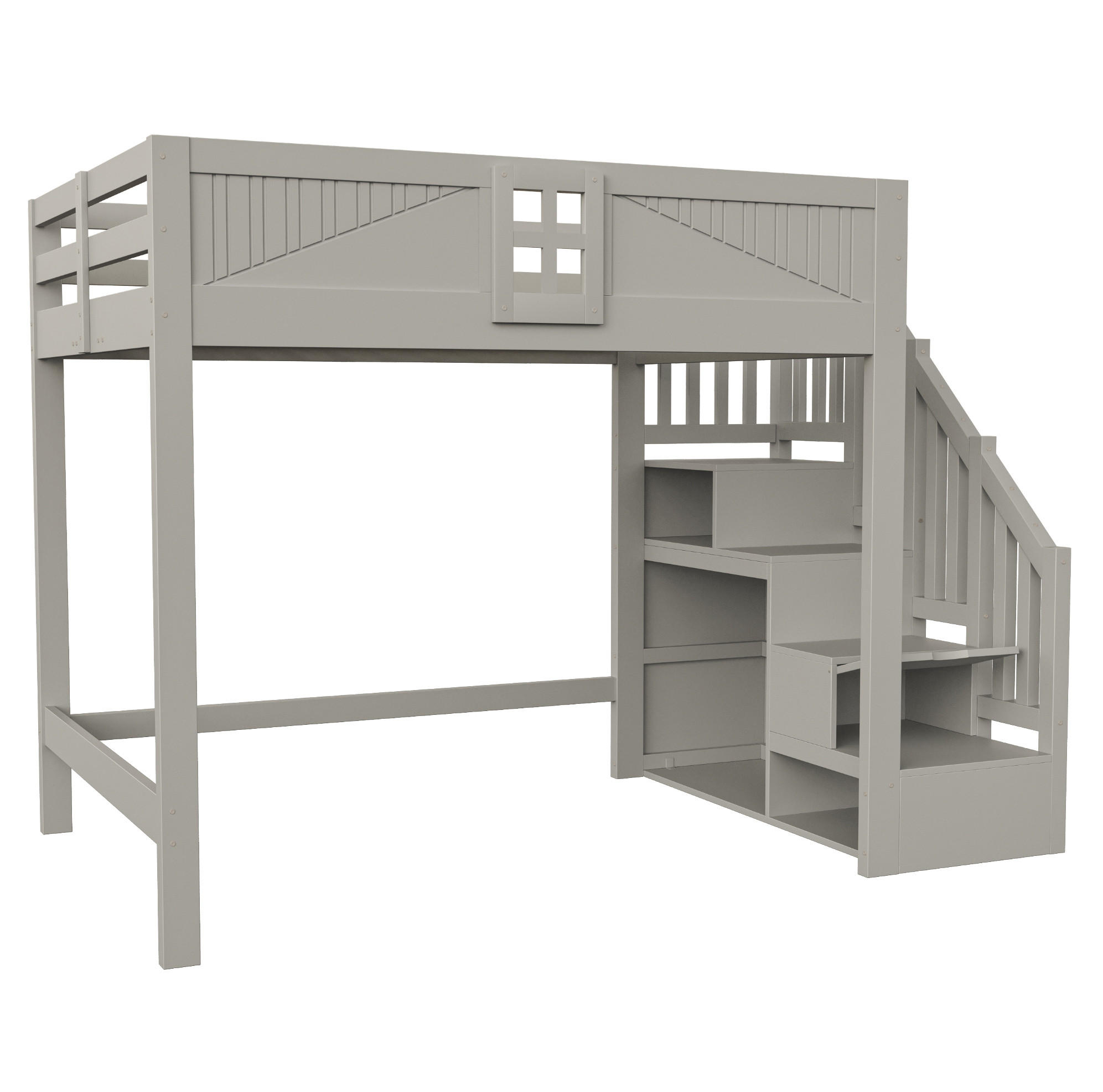 HOCHBETT 140/200 cm aus Holz mit Stauraum, Grau - Grau, Holz (140/200cm) - OKMYHOME