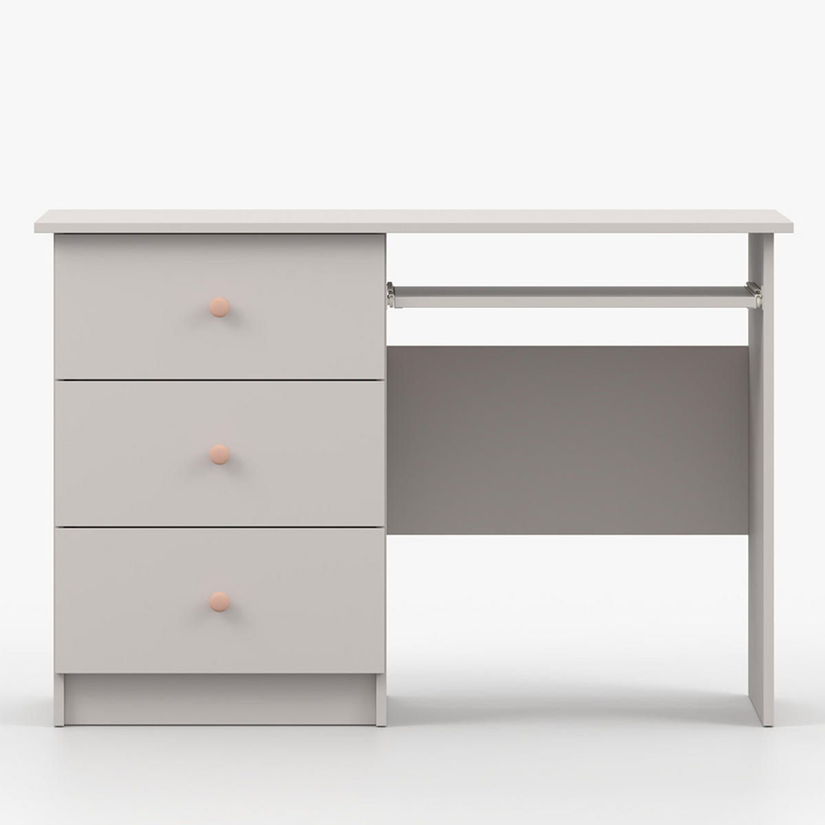 SCHREIBTISCH OLAF I 115/77/53cm Kaschmir, Griff Rosa - Kaschmir/Rosa, Holzwerkstoff/Metall (115/77/53cm) - imoebel24