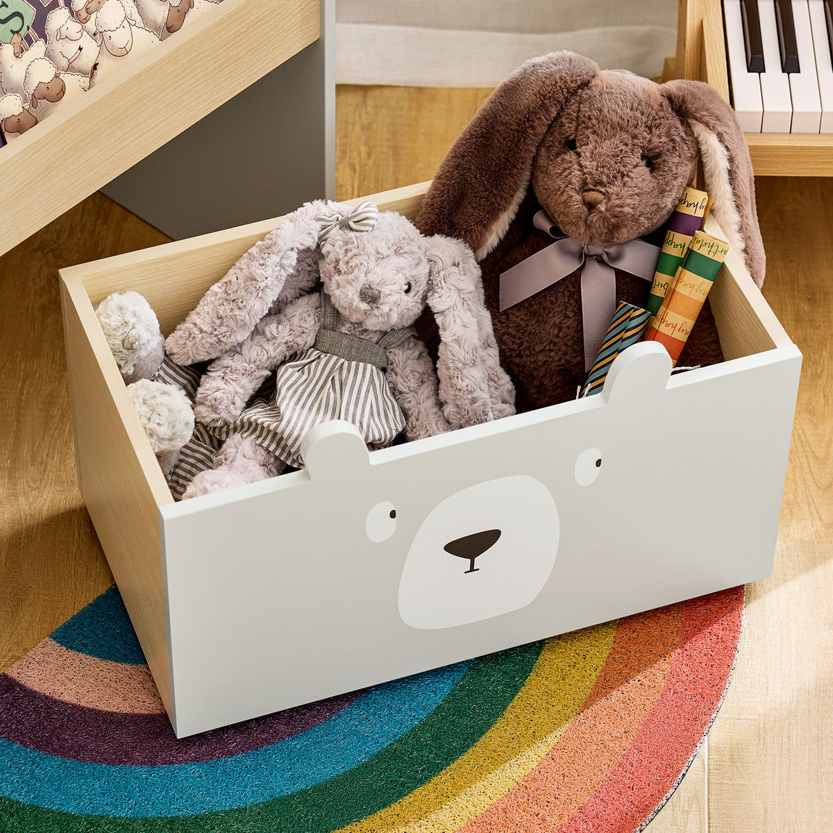 KINDERREGAL Grau-Natur - Grau, Holzwerkstoff (51/70/28cm) - SoBuy