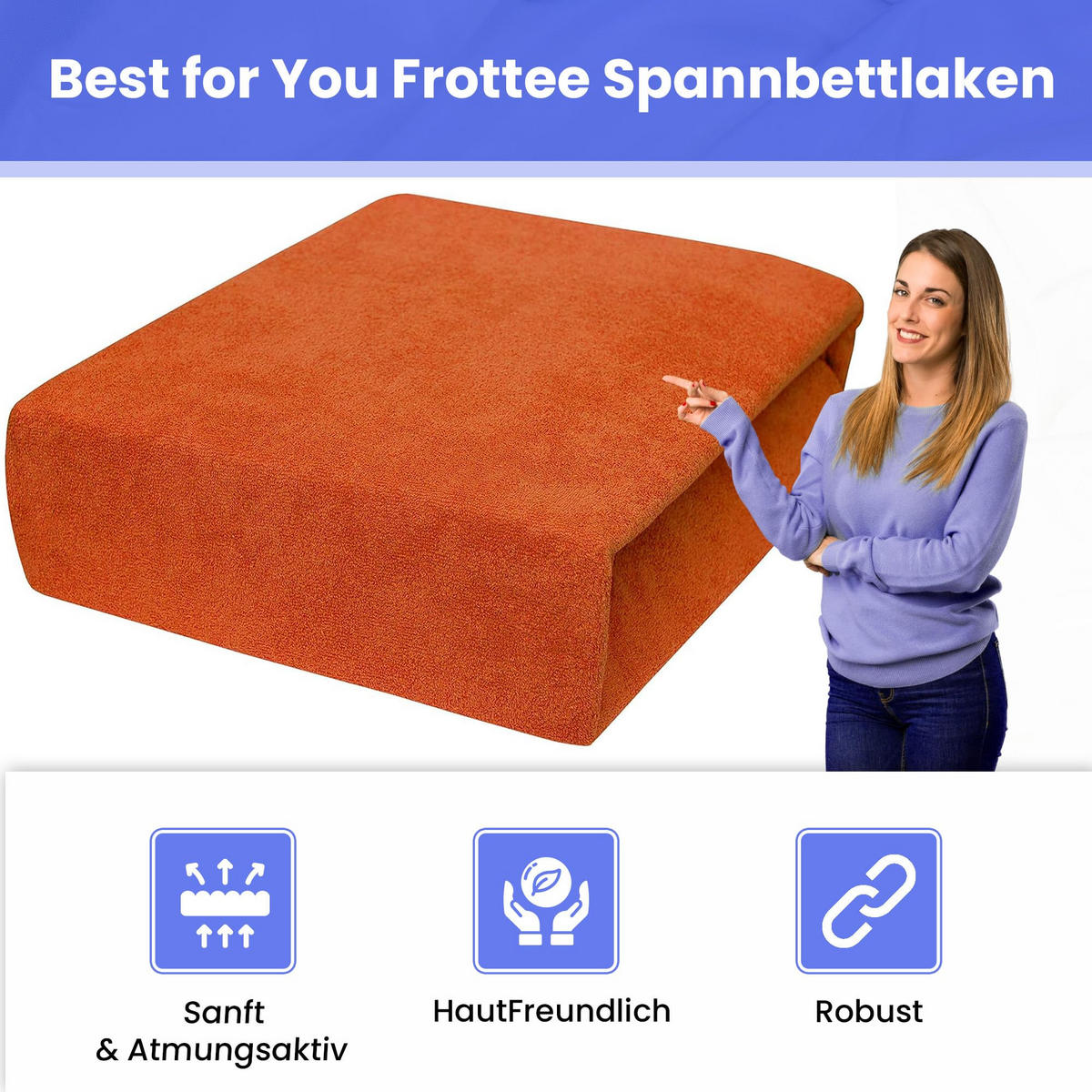 SPANNBETTLAKEN 160/200 cm, Frottee Elastisch 100 % Baumwolle Rostbraun - Terracotta, Textil (160/200cm) - Best For Home