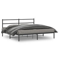 BETTGESTELL mit Kopfteil Metall Schwarz 180x200 cm - Schwarz, Metall - furnicato