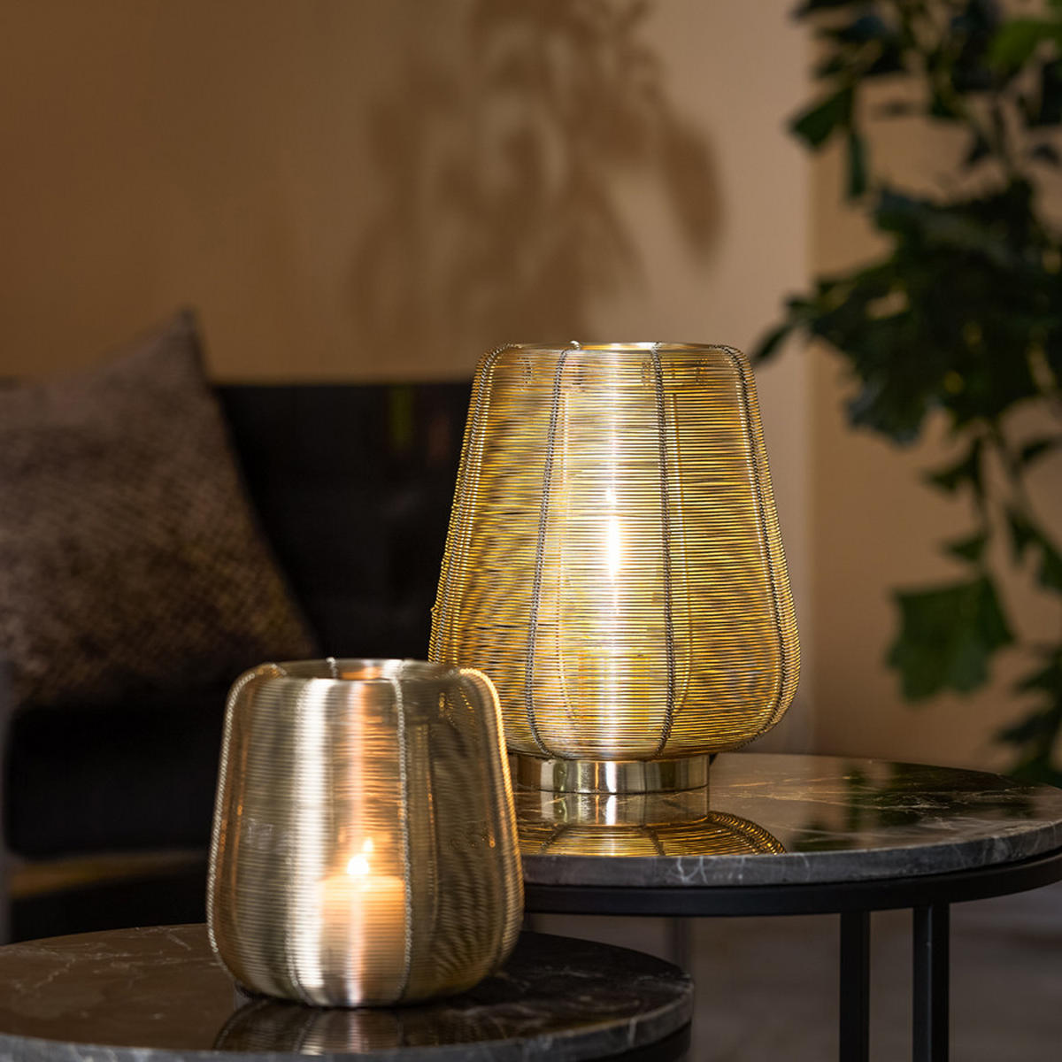 TISCHLAMPE Adeta Silber Ø22/26 cm - Silberfarben, Metall (22/22/26cm) - Light & Living