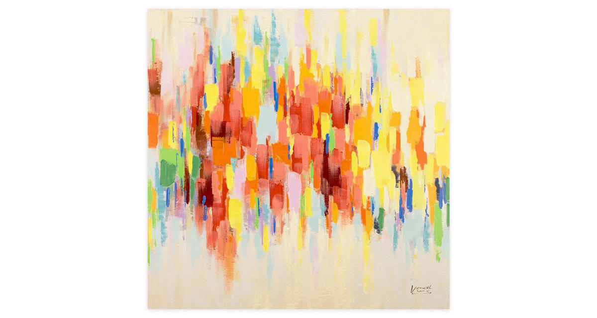 ACRYLBILD HANDGEMALT 80/80 cm - Beige/Multicolor, Holz/Textil (1.68/80cm) - KUNSTLOFT