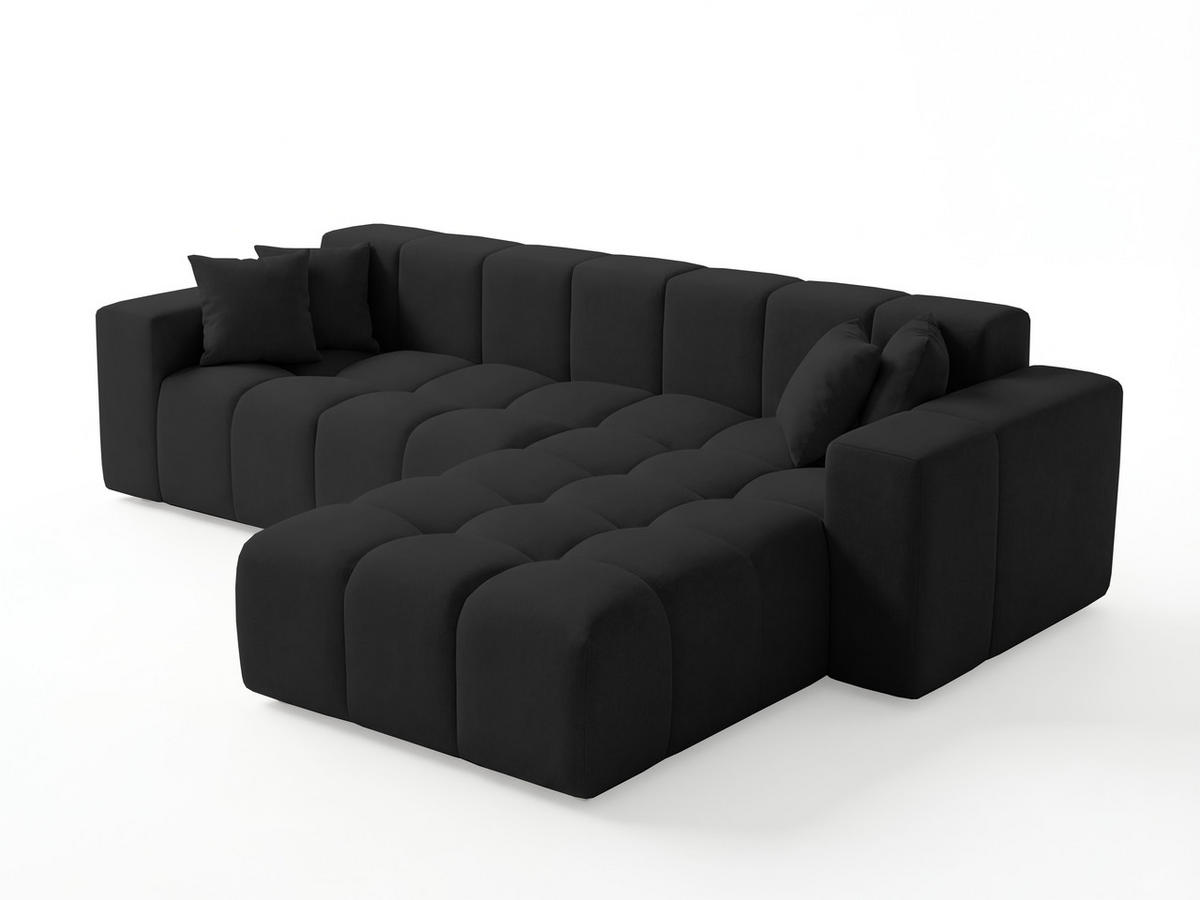 ECKSOFA Loopo Schwarz Rechts - Schwarz, Holz/Textil (265/180cm) - Graingold