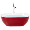 BADEWANNE FREISTEHEND 75x160x58 cm rot Nevis - Rot, Kunststoff (75/58/160cm) - Beliani