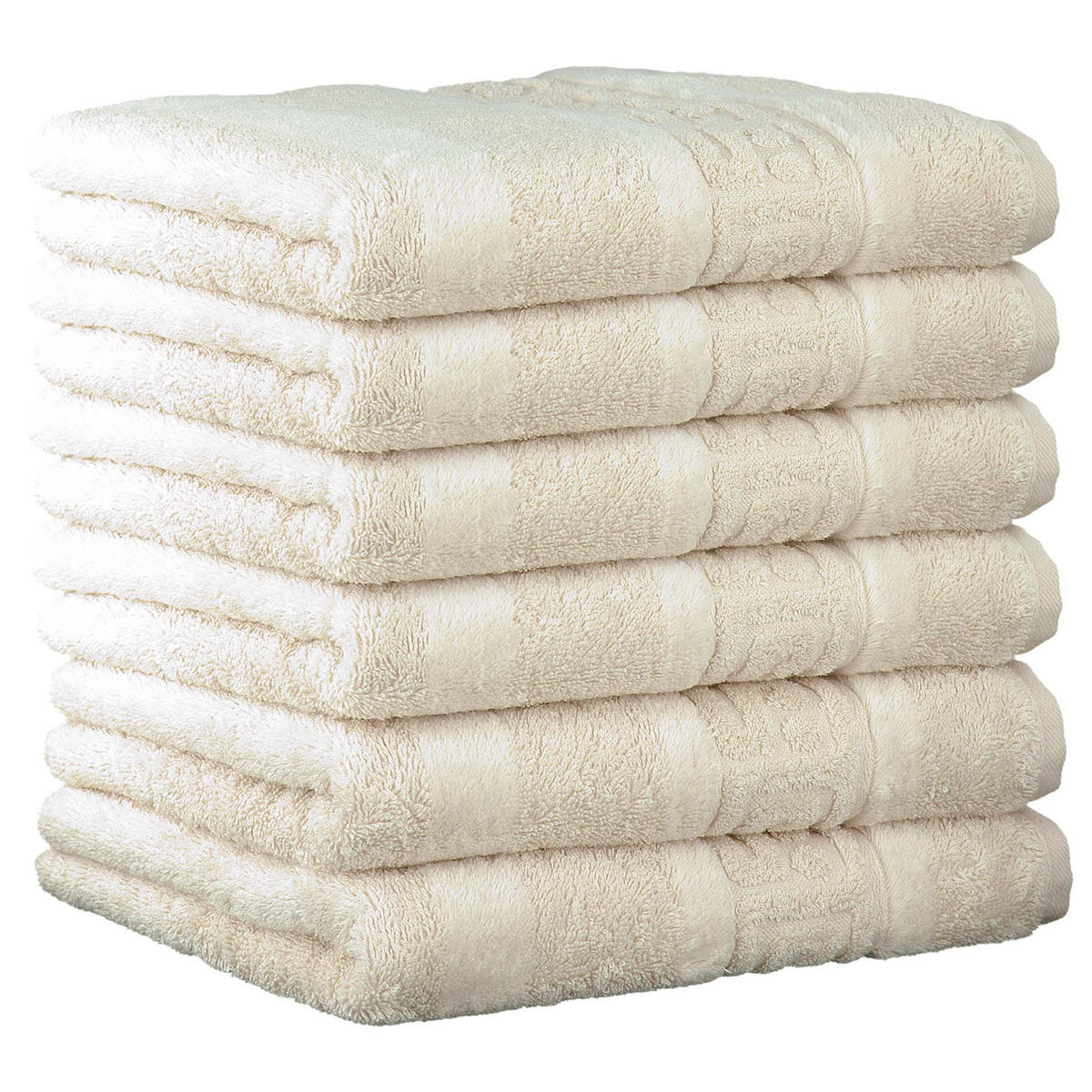 GÄSTETUCH 6er Pack 100% Baumwolle, Natur, 30 x 50 cm - Naturfarben, Naturmaterialien (30/40cm) - Cawoe