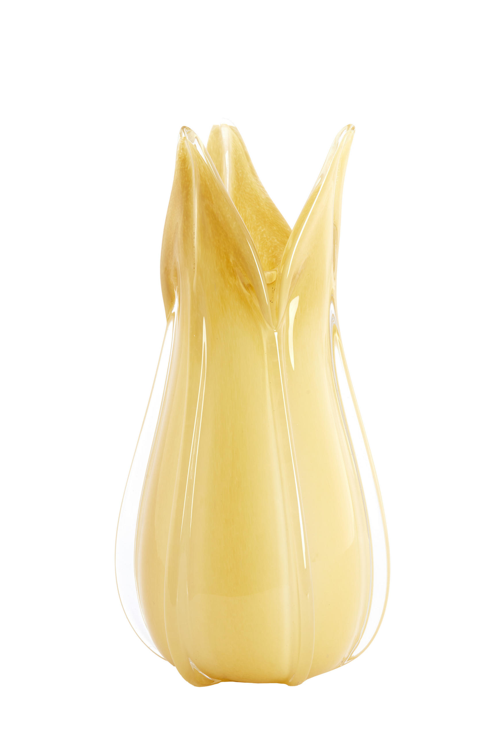 VAZE Evina Weiß 18.5/18.5/39 cm - Weiß, Glas (39cm) - Light & Living