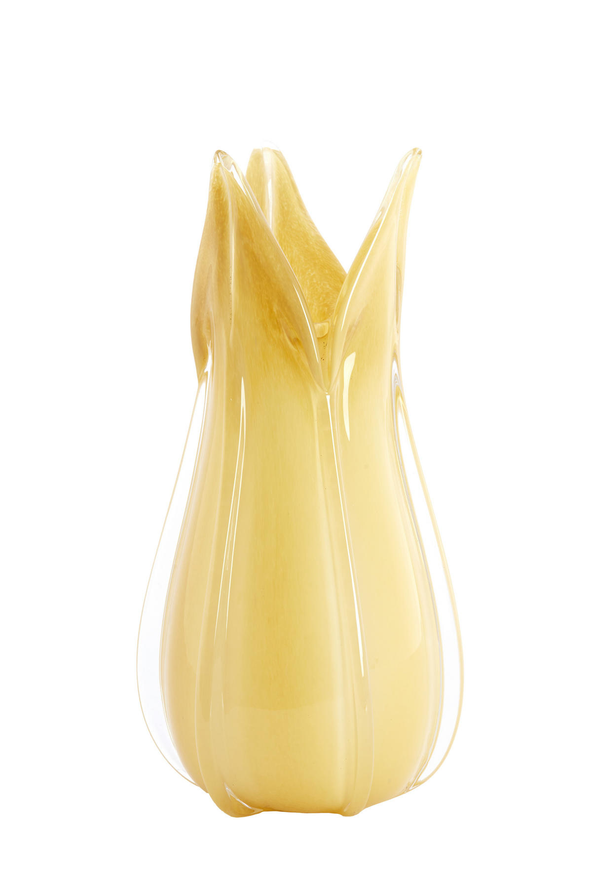 VAZE Evina Weiß 18.5/18.5/39 cm - Weiß, Glas (39cm) - Light & Living