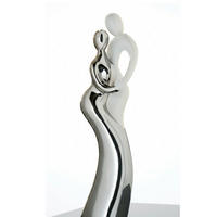 SKULPTUR Paar Platin Weiß 46 cm - Weiß/Nickelfarben, Keramik (12/46/15cm) - Gilde