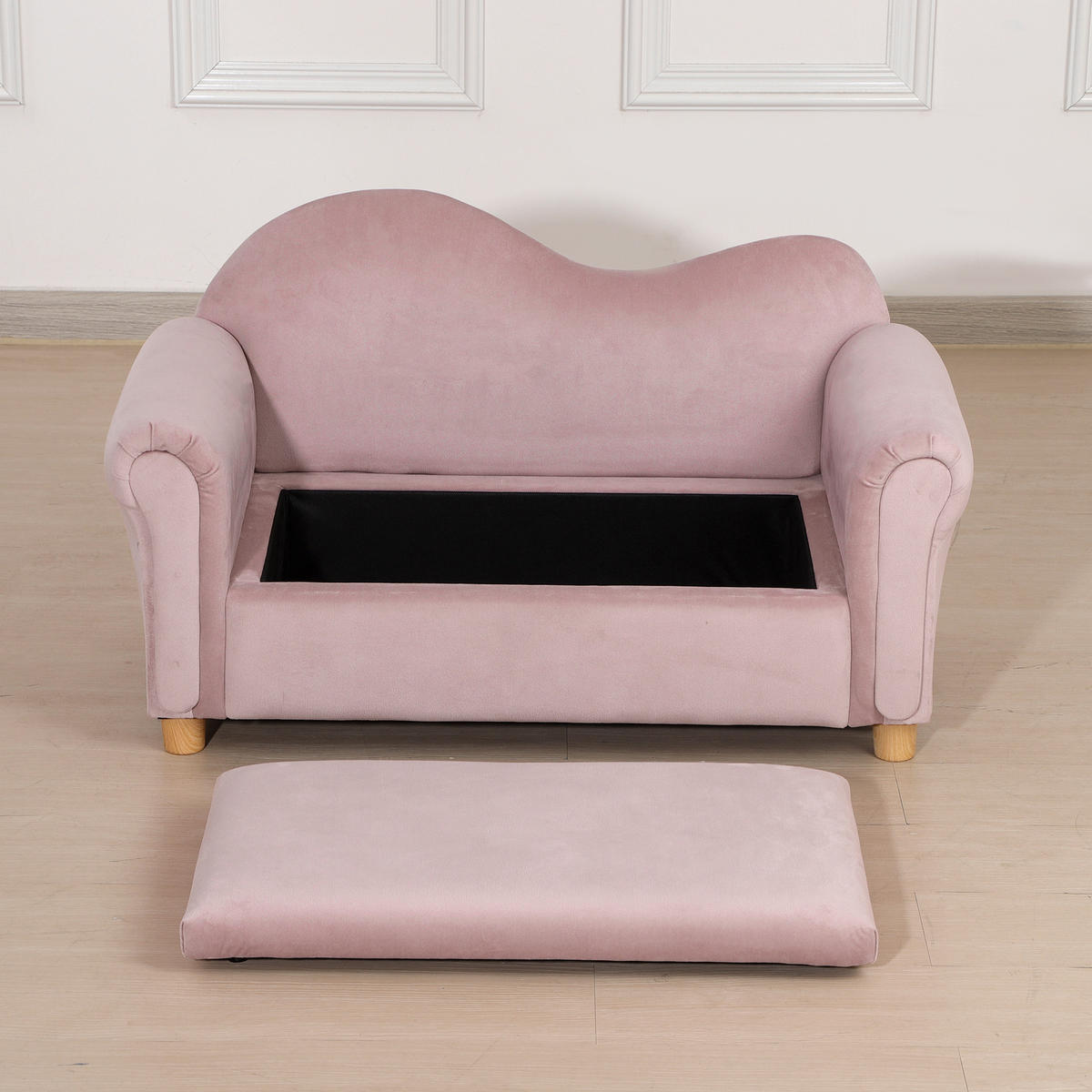 KINDERSOFA DE-10586 Zweisitzer mit Stauraum Rosa - Pink, Metall (41.5/48.5/84cm) - ComfortXL