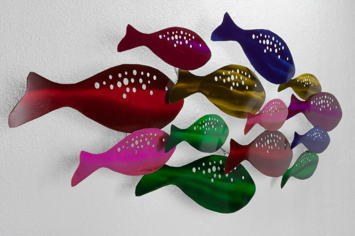 WANDDEKO Bunt 120/44 cm - Multicolor, Metall (3.17/44/5cm) - KUNSTLOFT