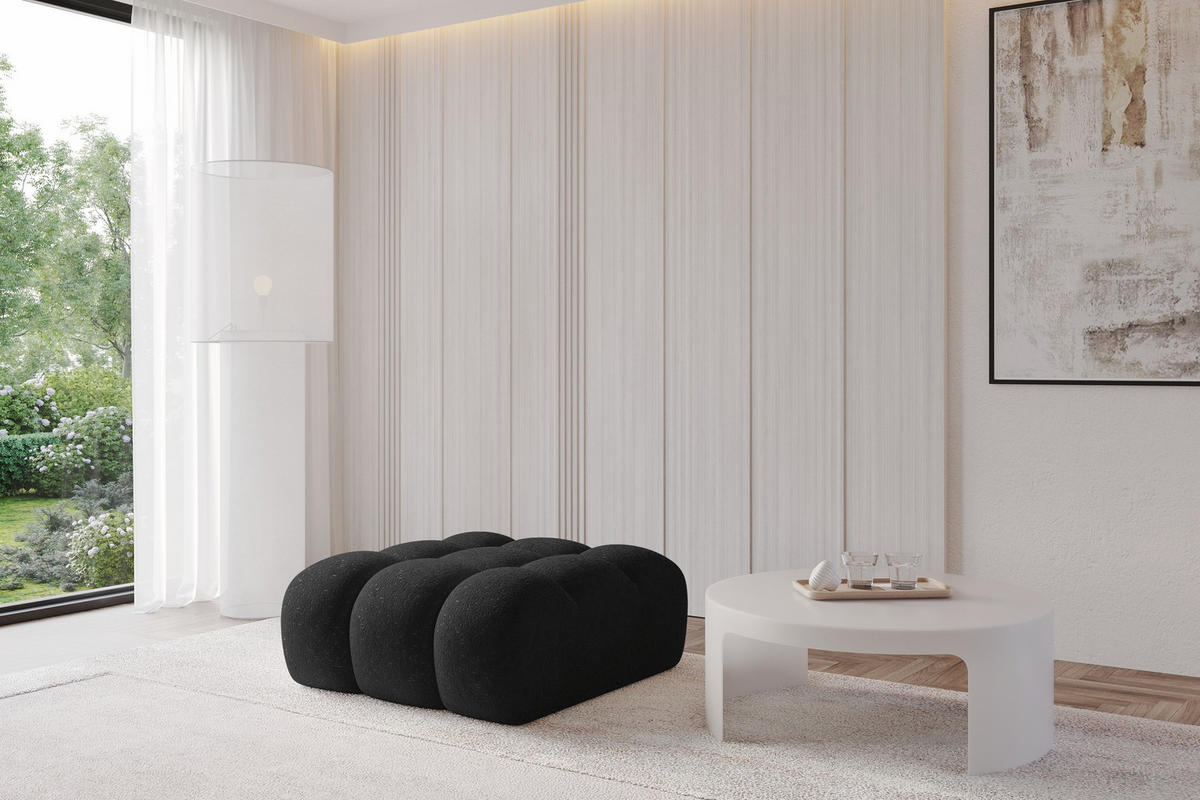 TABURET OLEA-PUF 91x87x44 cm Černá Žinylka - černá, kompozitní dřevo/textil (91/44/87cm) - ALTDECOR