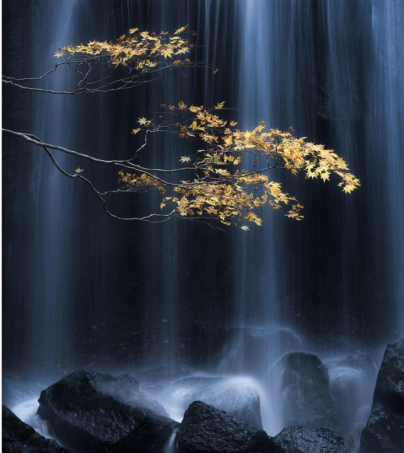 FOTOTAPETE Wasserfall 375 x 270 cm - Grau, Papier (375/270cm) - Sanders & Sanders