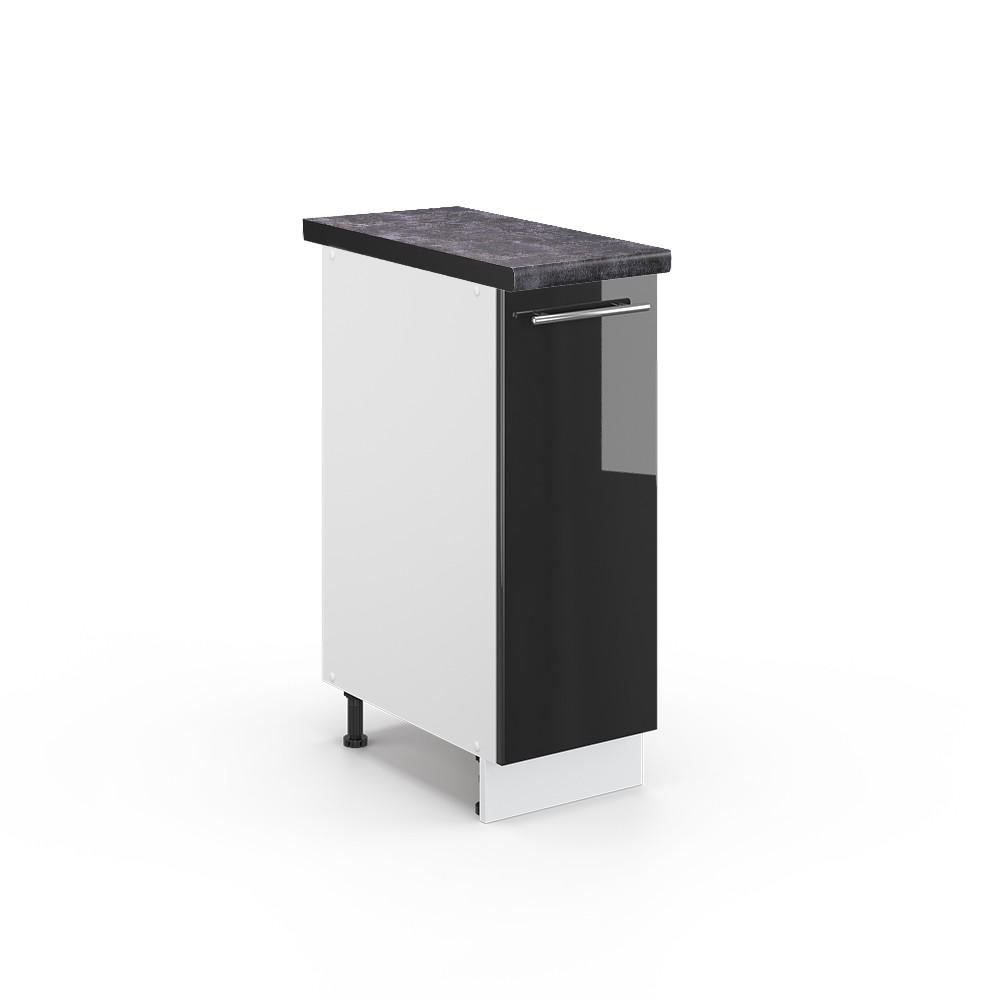 APOTHEKERUNTERSCHRANK Fame-Line Anthrazit Hochglanz 30 cm, AP Anthrazit - Anthrazit/Weiß, Holzwerkstoff (30/82/60cm) - Vicco