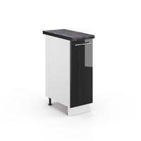 APOTHEKERUNTERSCHRANK Fame-Line Anthrazit Hochglanz 30 cm, AP Anthrazit - Schwarz Hochglanz/Anthrazit, Holzwerkstoff (30/82/60cm) - Vicco