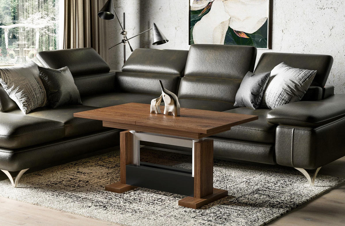 COUCHTISCH Kella höhenverstellbar ausziehbar bis 170 cm - Eiche San Remo, Holzwerkstoff (110/65/58cm) - Endo-Moebel