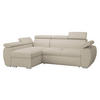 ECKSOFA Boston Mini Premium Cord 2RLC, Seite: Links LC+2R - Chromfarben/Beige, Holz/Textil (255/170cm) - MIRJAN24