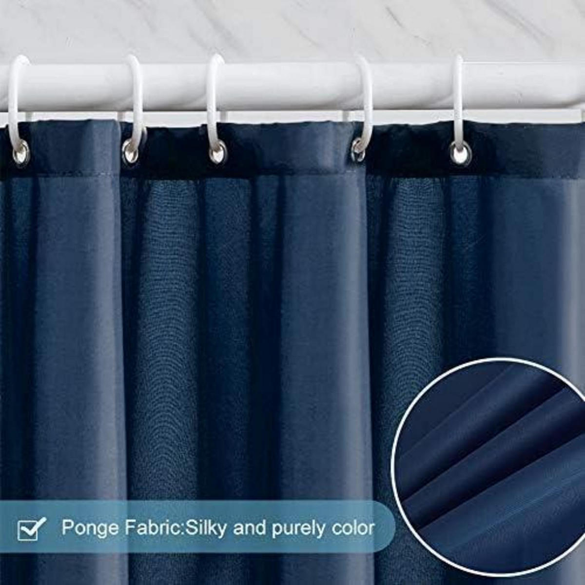 DUSCHVORHANG Textil Dunkelblau 120 x 180 cm - Dunkelblau, Textil (120/180cm)