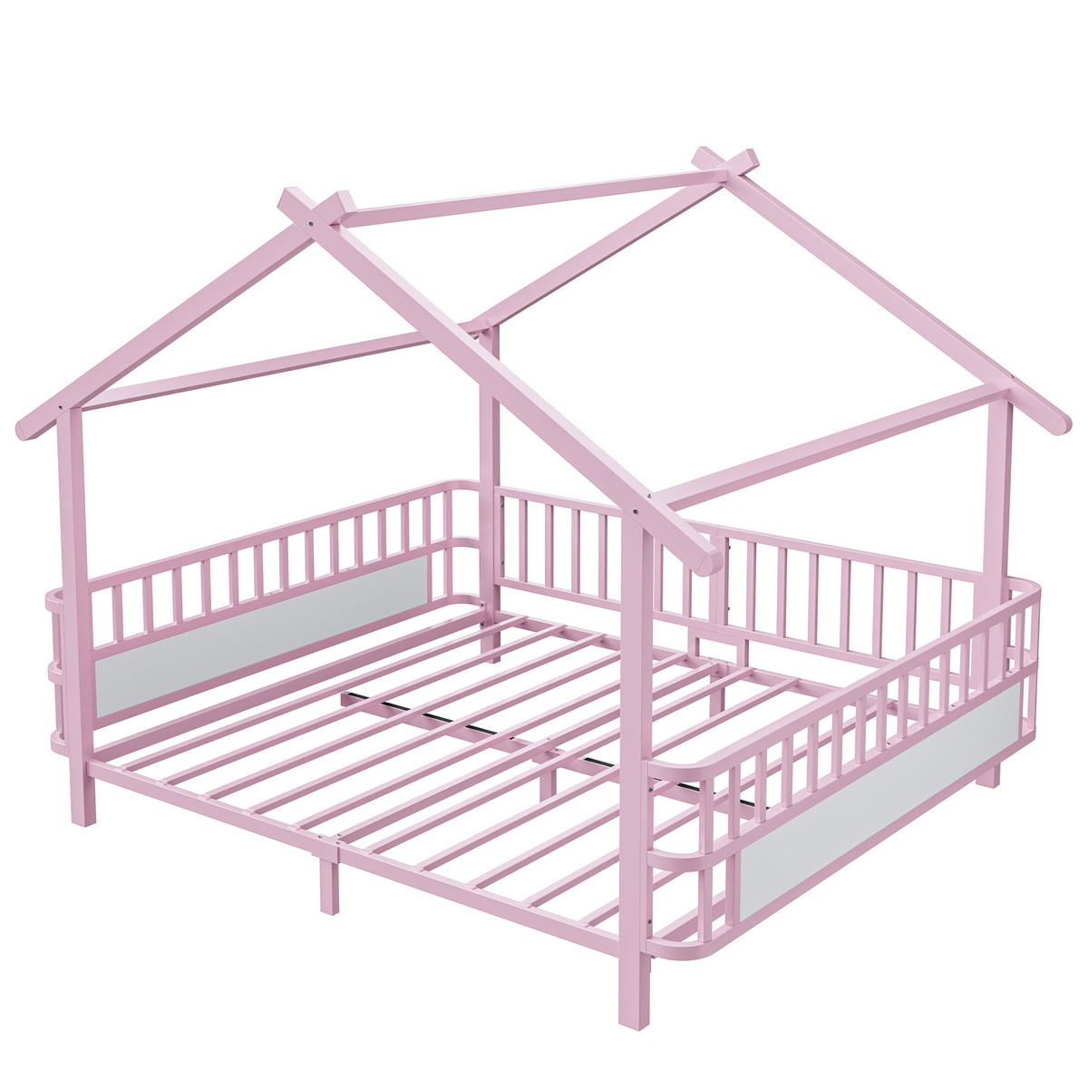 KINDERBETT Hausbett 140x200 cm Metall Pink - Pink, Metall (140/200cm) - Meubliv