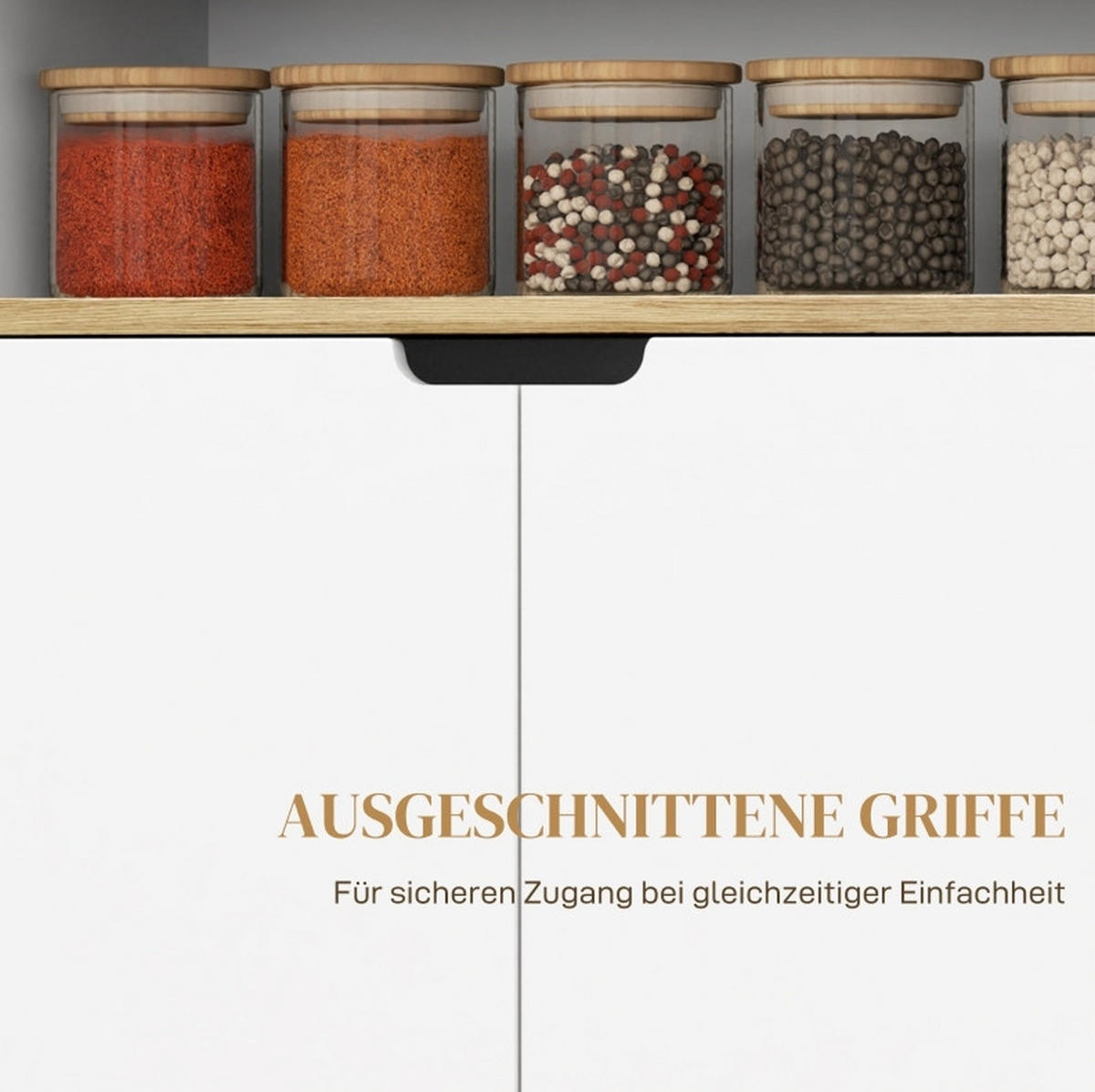 KÜCHENWAGEN 80/40/82 cm in Naturfarben/Weiß mit Rollen und Schrank - Weiß, Holz (80/82/40cm) - Flora Grace