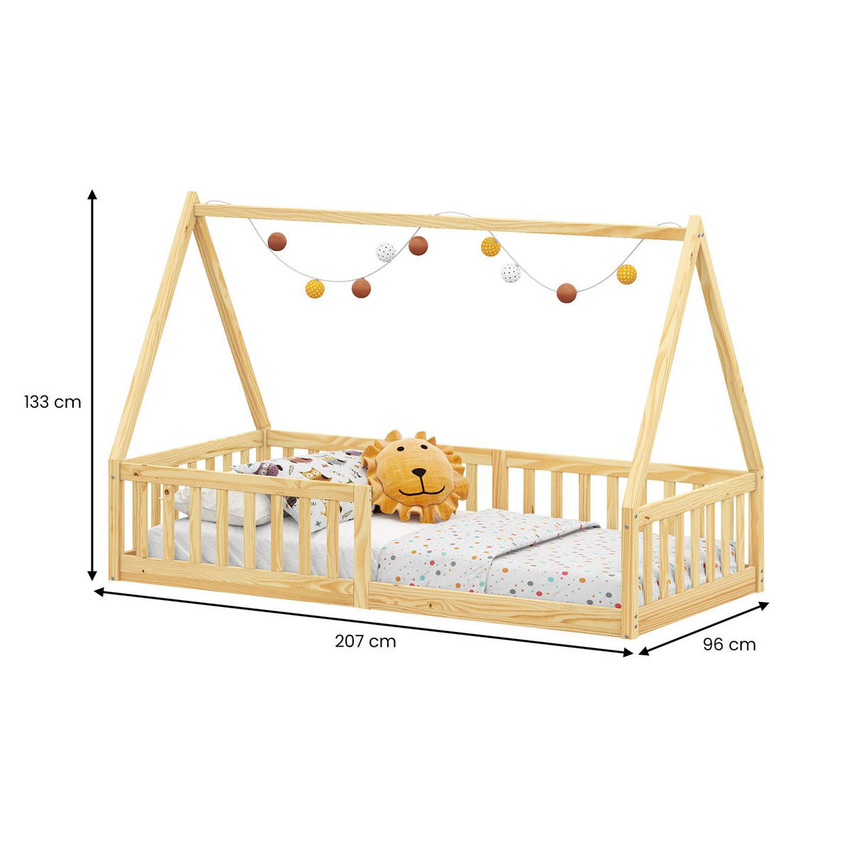 HAUSBETT NICOLAS 90x200 cm natur - Naturfarben, Holz (90/200cm) - IDIMEX
