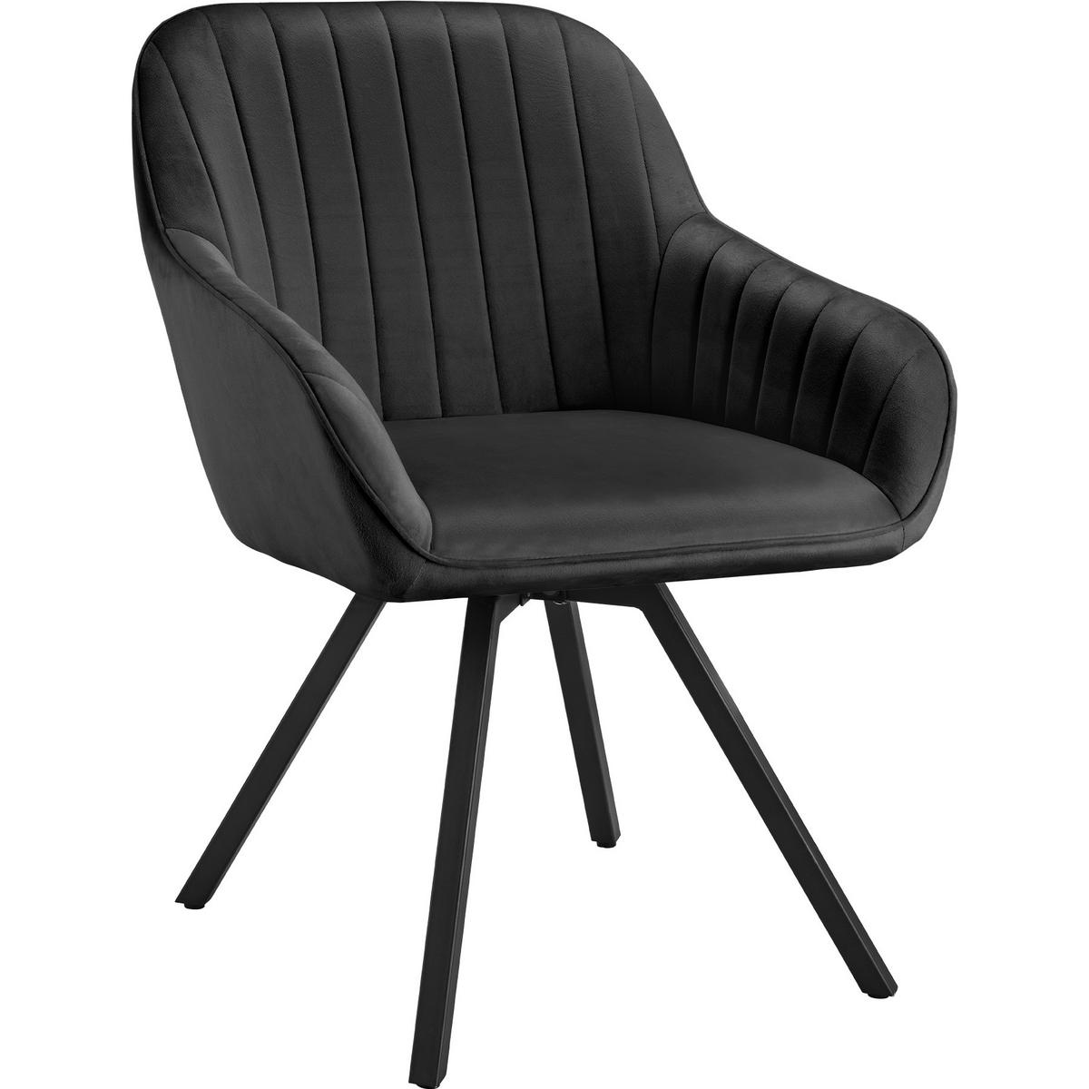 ARMLEHNSTUHL drehbarer Snug 58 x 58 x 82 cm schwarz - Schwarz, Textil (58/82/58cm) - tectake