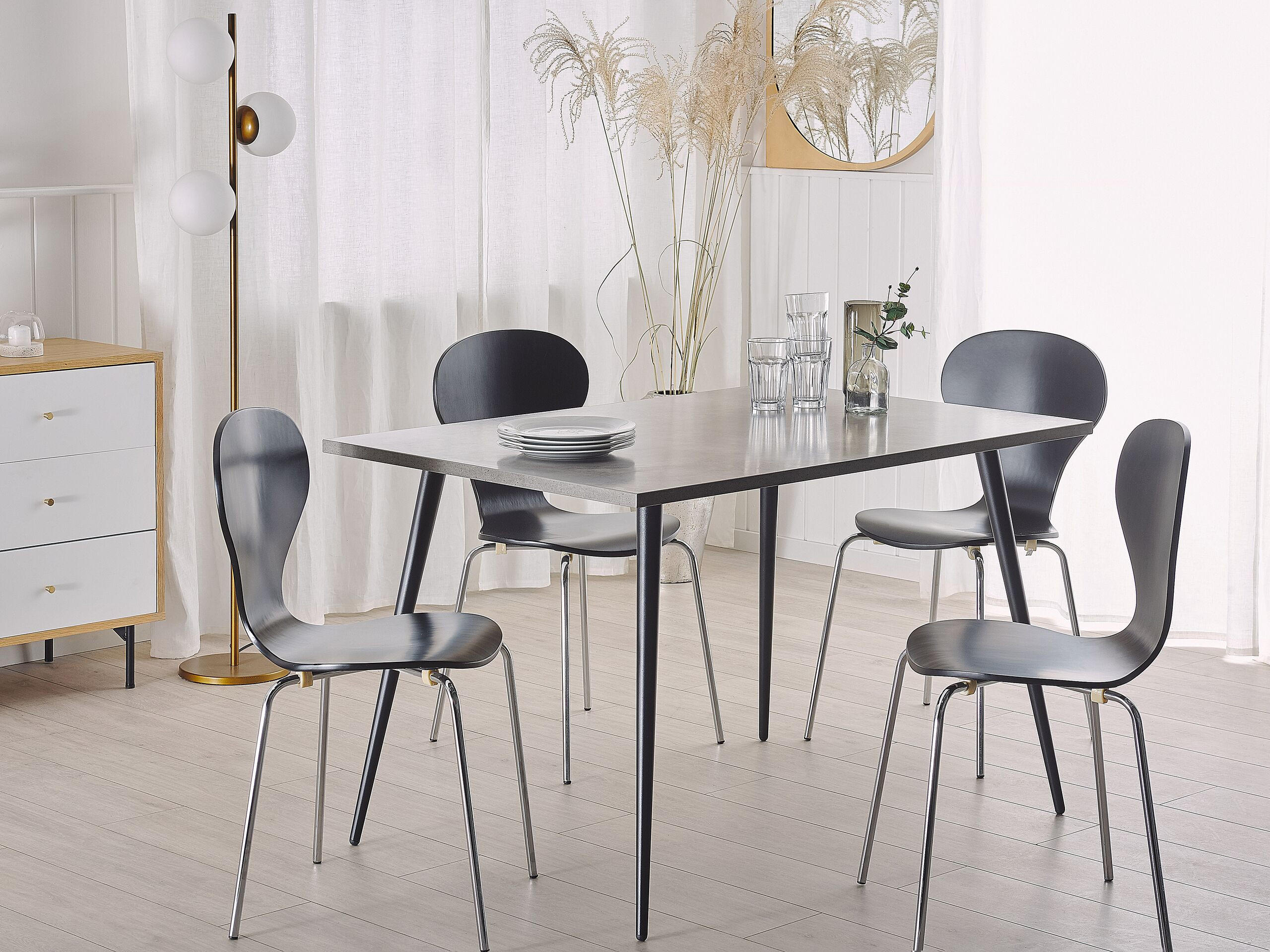 ESSTISCH 120/80/76 cm Hellgrau Rechteckig Santiago - Grau, Holzwerkstoff (120/80/76cm) - Beliani