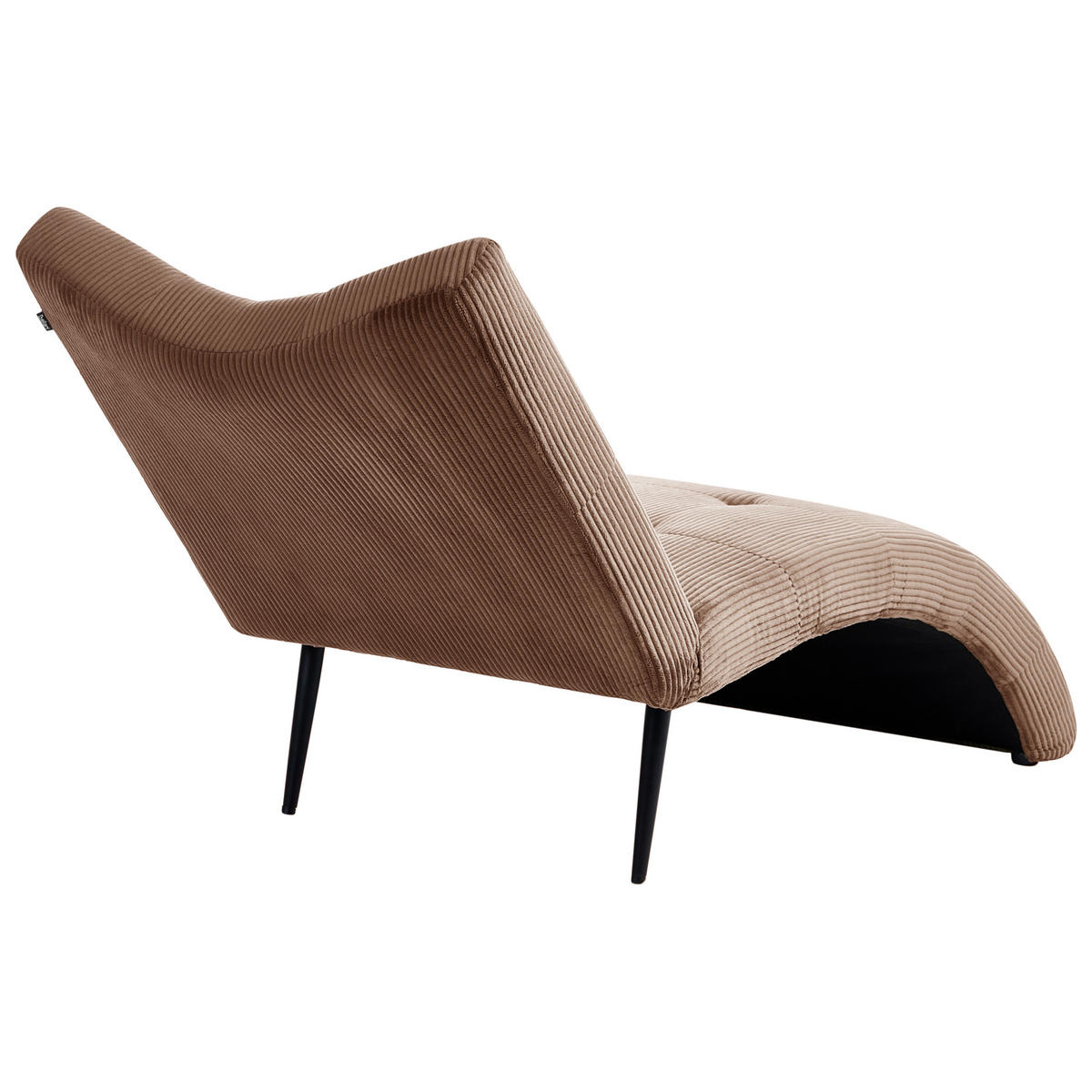 ČALOUNĚNÉ LEHÁTKO CHAISE LONGUE Manšestr Pískově béžové Quilly - černá/písková barva, textil (83/97/153cm) - Beliani
