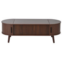 KONFERENČNÍ stolek 120/50/39,5 cm ořechový z MDF s nastavitelnou deskou a skrytým úložným prostorem - ořechová, kompozitní dřevo (120/50/39.5cm) - OKWISH