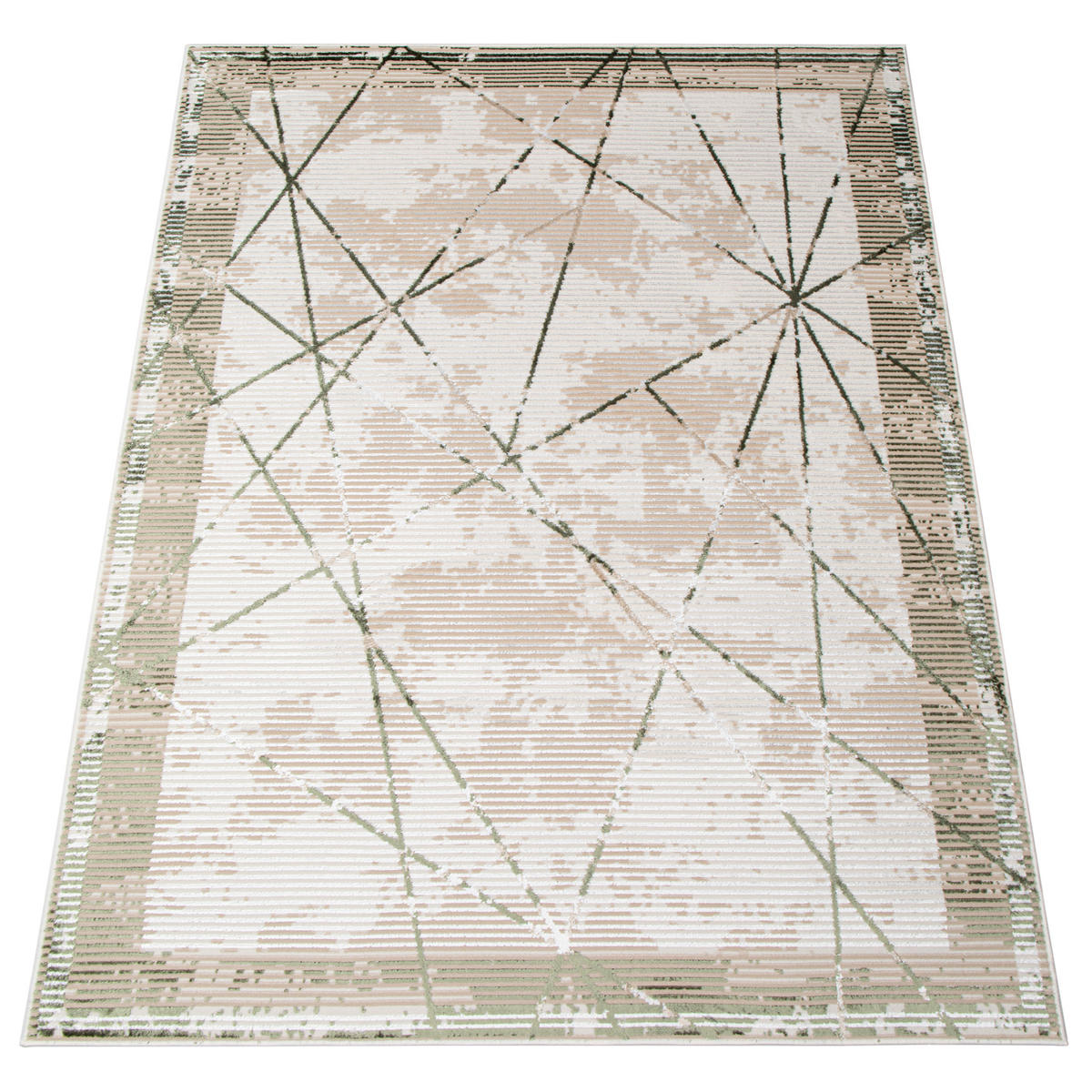 TEPPICH CRYSTAL Creme Grün 80/150 cm - Creme/Grün, Textil (80/150cm) - Tapiso