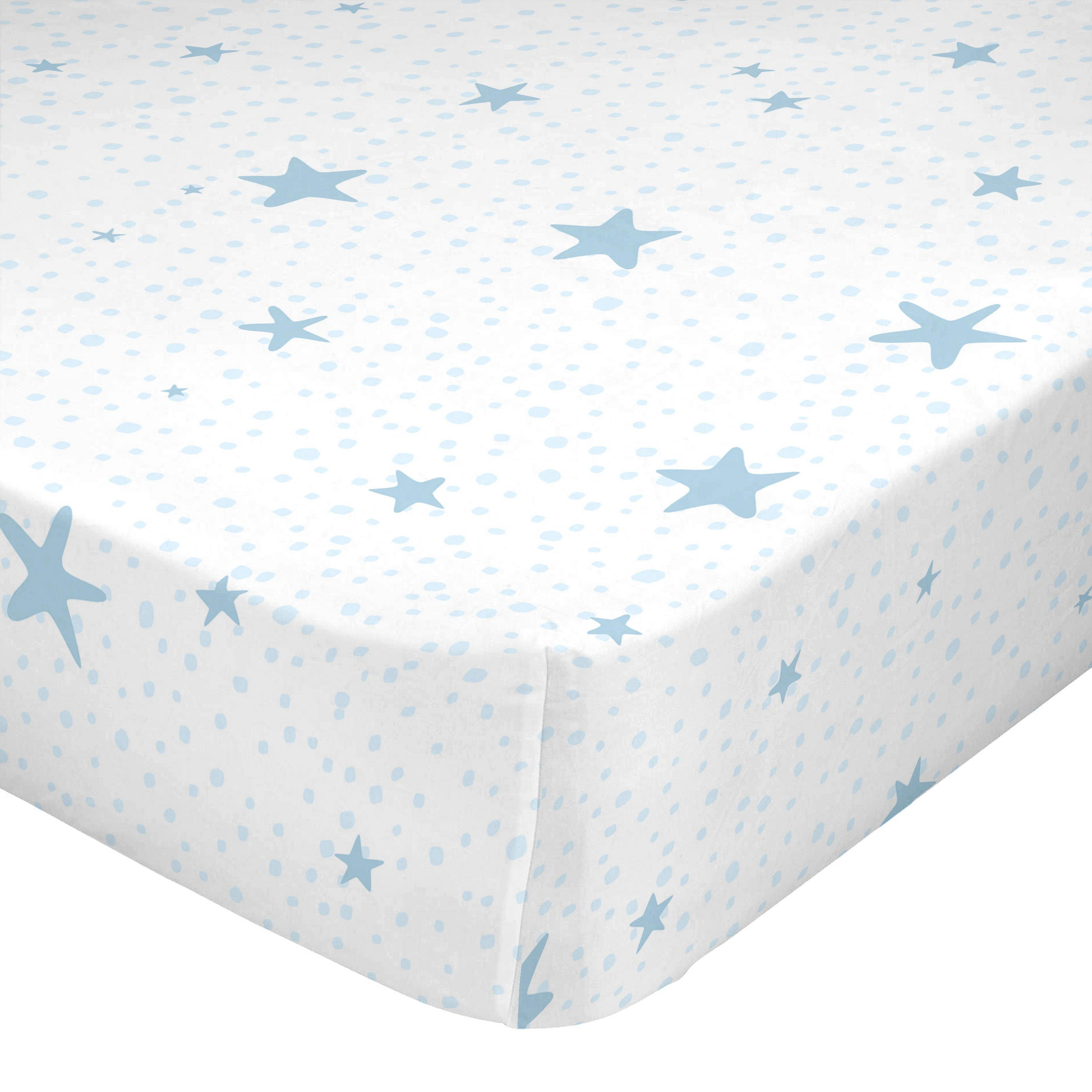 SPANNBETTTUCH little star 105x200x32 cm blau - Blau, Textil (105/200cm) - Happy Friday