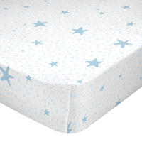 SPANNBETTTUCH little star 105x200x32 cm blau - Blau, Textil (105/200cm) - Happy Friday