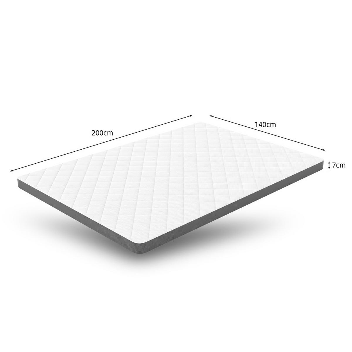 MATRATZE H3 7 Zonen Schaumstoffmatratze, Mittelfest, Oeko-Tex Zertifiziert, 140/200/7 cm - Weiß, Metall (140/200cm) - Rolipo