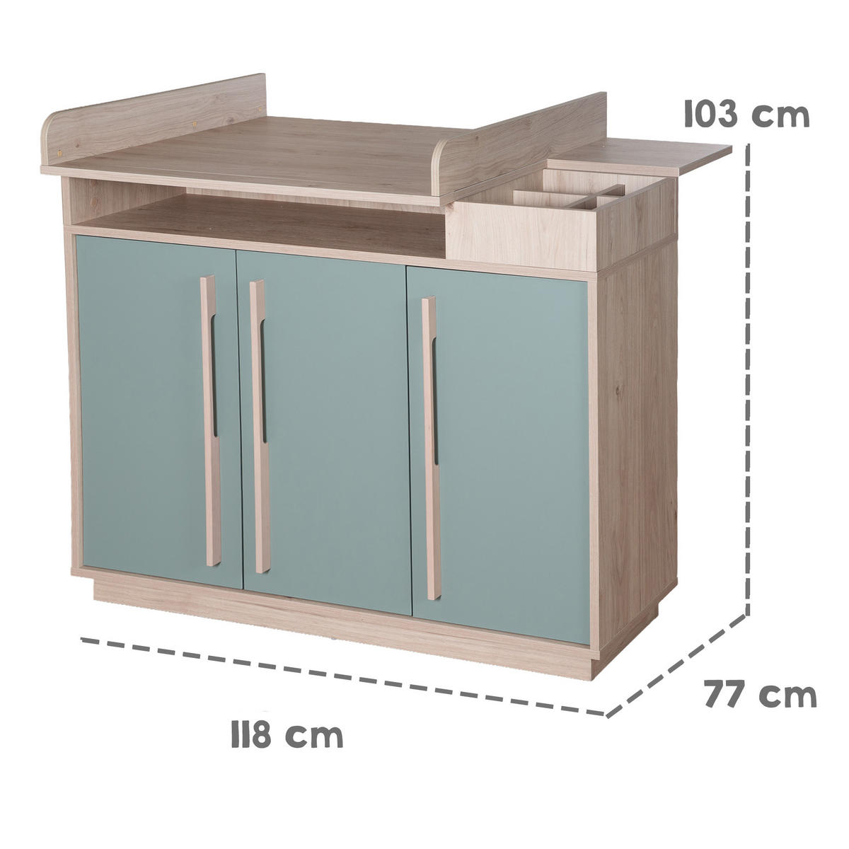 BABYZIMMER Selva 3-teilig - Grün, Holz (1/1/1cm) - Roba