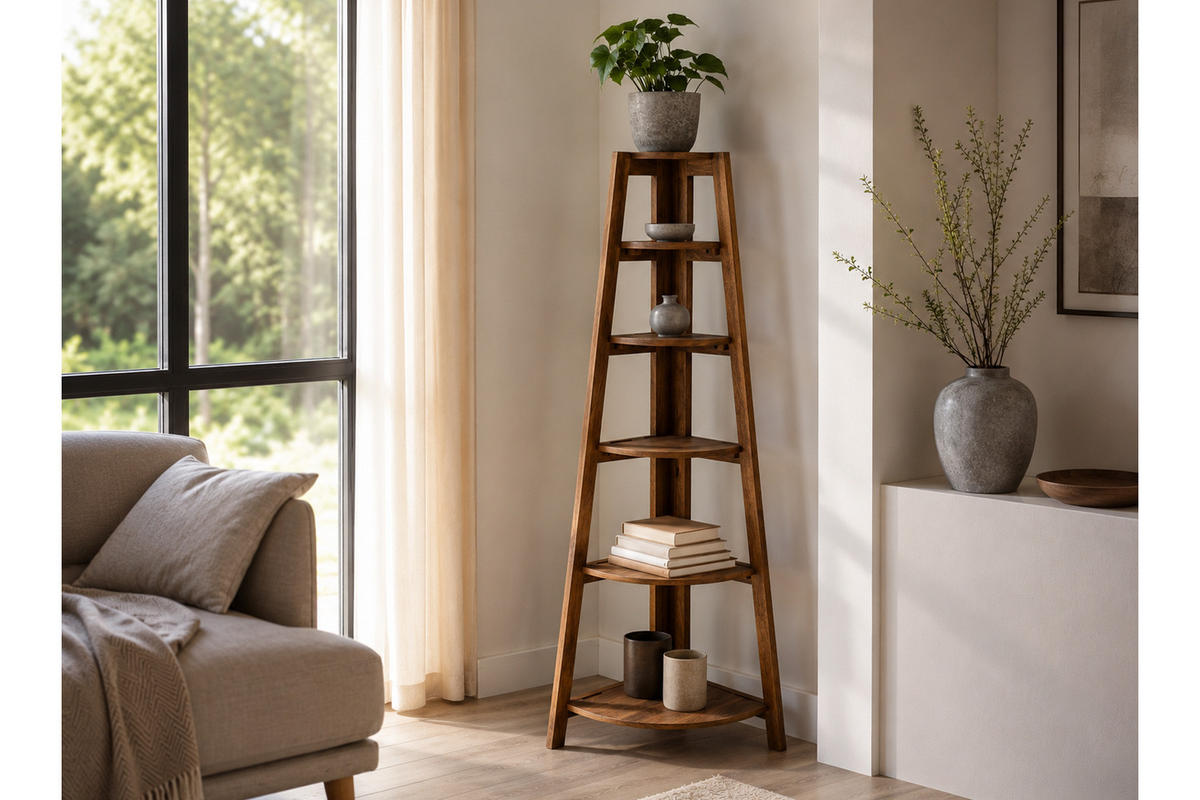 ECKREGAL Modena 148×64×44 cm, Mangoholz, Natur - Naturfarben, Holz (64/148/44cm) - dasmöbelwerk