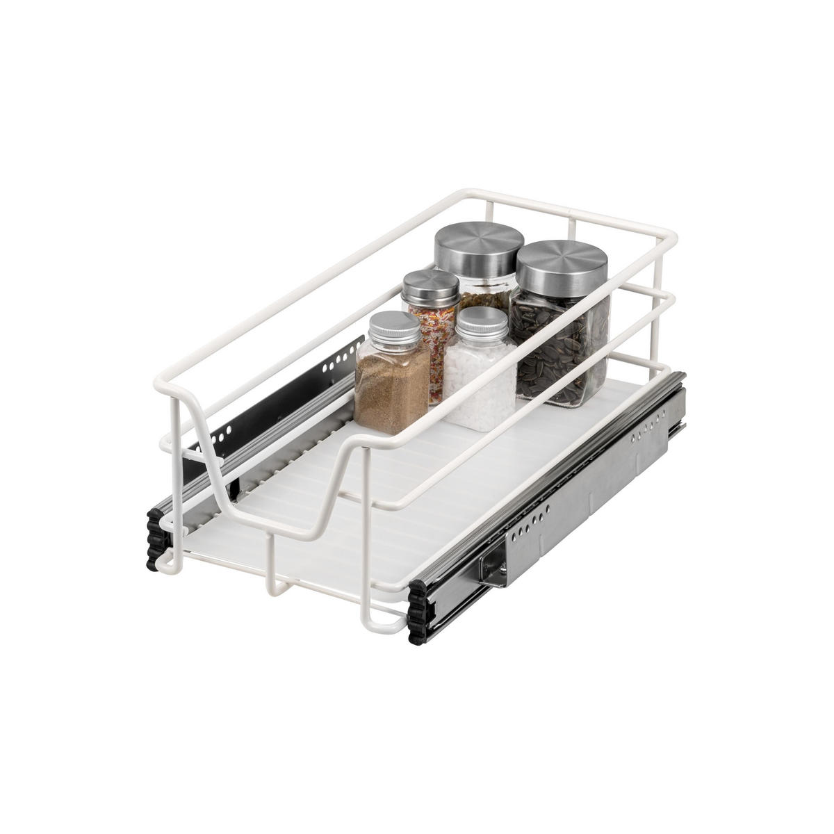 TELESKOPSCHUBLADE 30 cm, weiß, Metall - Weiß, Metall (27/14/44cm) - bremermann