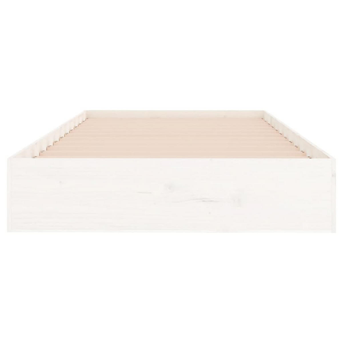 MASSIVHOLZBETT Weiss 90/200 Cm - Weiß, Naturmaterialien (90/200cm) - vidaXL
