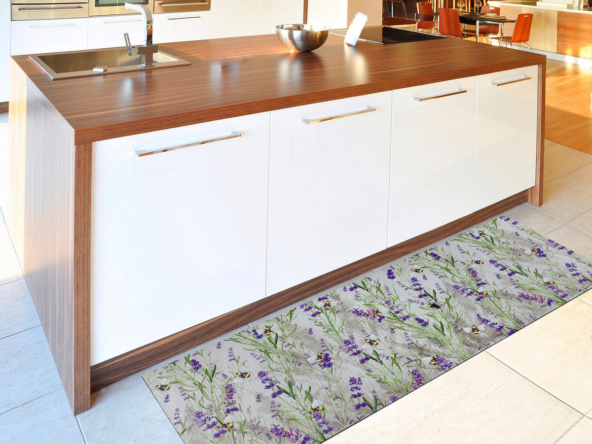 KÜCHENLÄUFER waschbar Mehrfarbig Ricci 52/200 cm - Silberfarben/Violett, Textil (52/200cm) - Atticgo