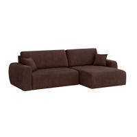 ECKSOFA Mit Schlaffunktion Ariel L, Cordstoff, Stoff Poso, Braun, Rechts - Braun, Holz (250/142cm) - Kaiser Möbel