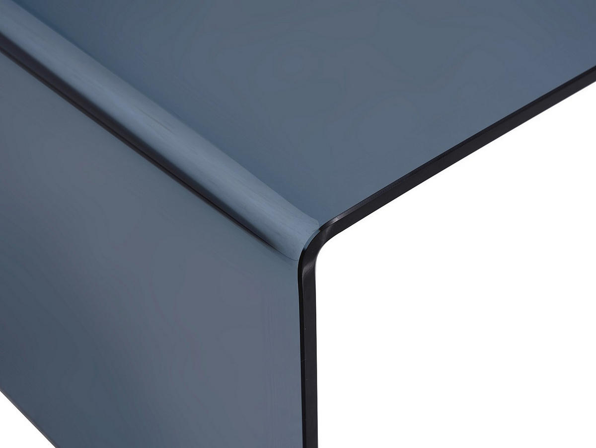 COUCHTISCH - gebogenes getöntes Sicherheitsglas - Schwarz - ALONZO - Transparent/Schwarz, Glas (110/55/35cm) - Vente-Unique